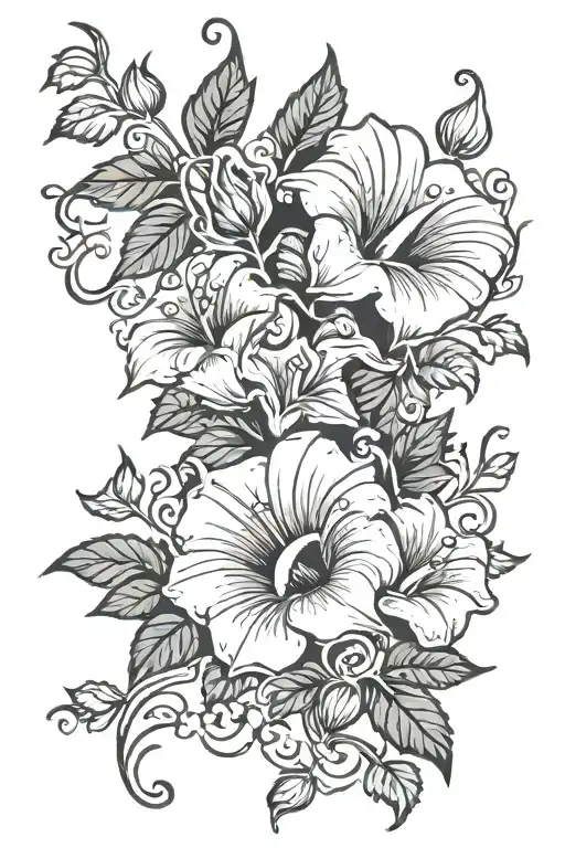 Sapphire Morning Glory And Vine