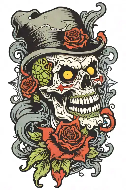 Skull Joker Zombie Bite