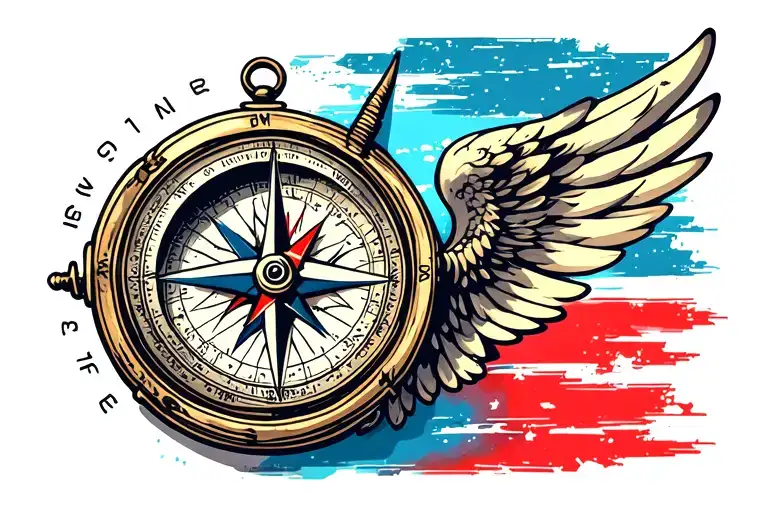 Compass Covered With Wings