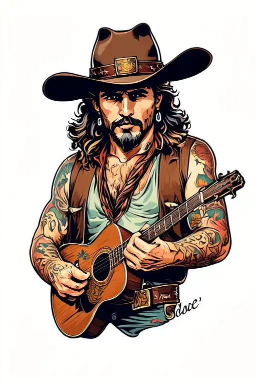 Western Theme Half Sleeve