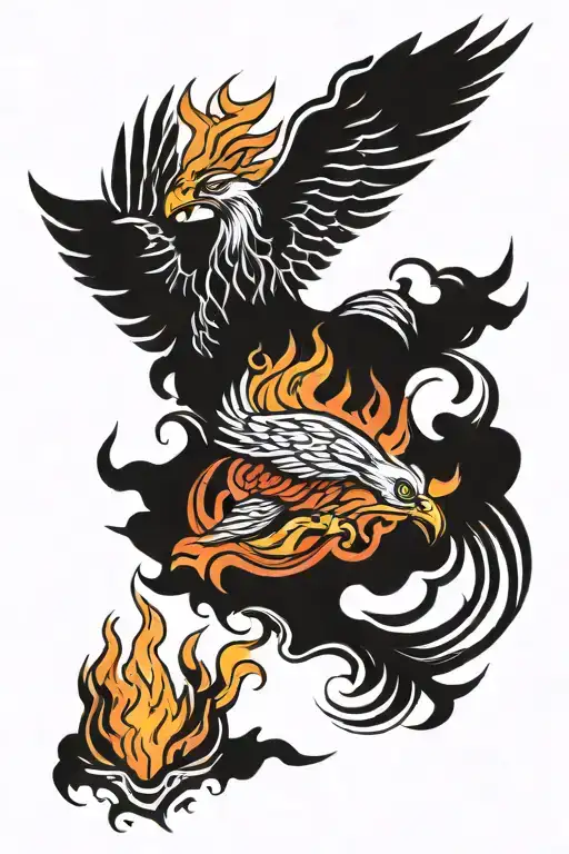 Phoenix Rising From Flames