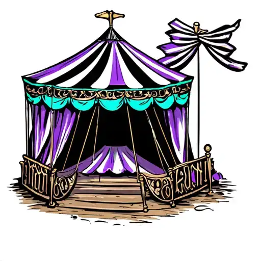 A Victorian Hot Circus Tent In Teal Black And Purple