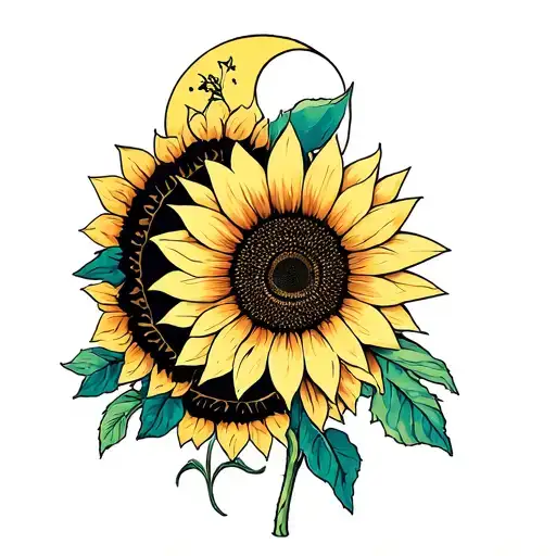 Mandela With Sunflower And Moon