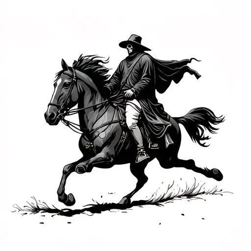 Grim Reaper Riding A Horse