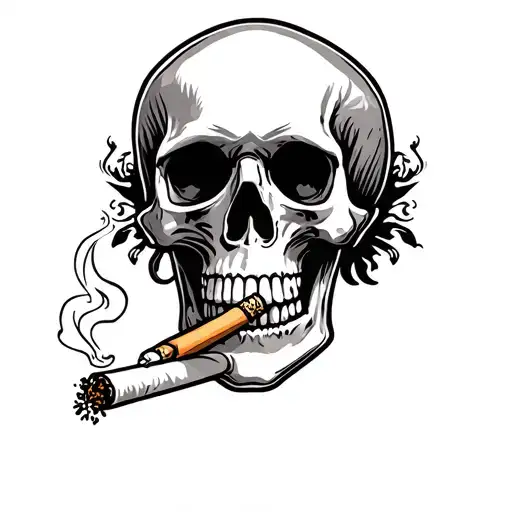 Smoking Cigarette Skull