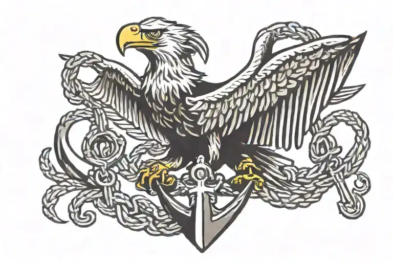 Eagle Holding Anchor Intertwined
