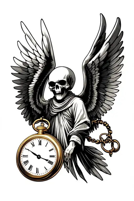 Winged Reaper With Pocket Watch