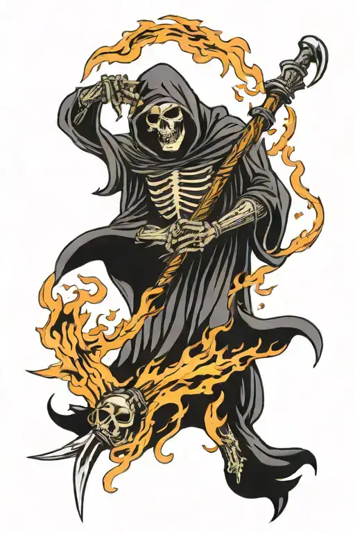 Grim Reaper Fire Flames