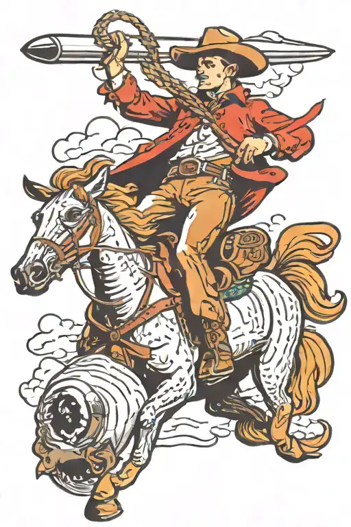 Cowboy Lassoing A Blimp