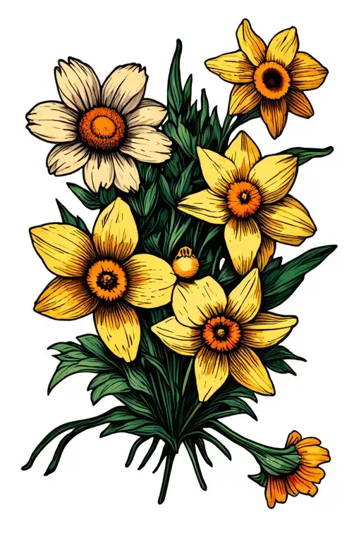 Daisy And Daffodil Bouquet