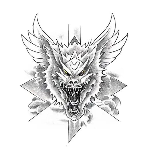 Strength Dragon With Wise Monk