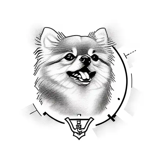 A Technological Circuitry Design Incorporating A Pomeranian Dog