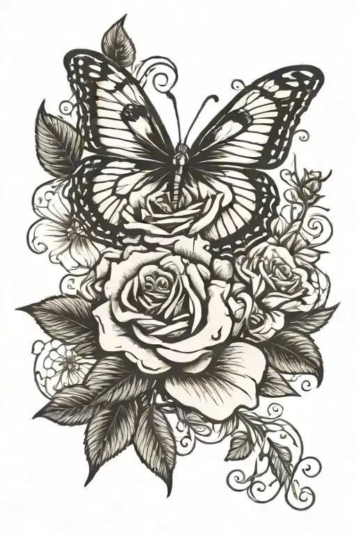 Rose And Butterfly