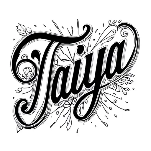 The Word Taiya In Cursive Writing