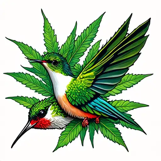 Hummingbird Marijuana Leaf In The Shape