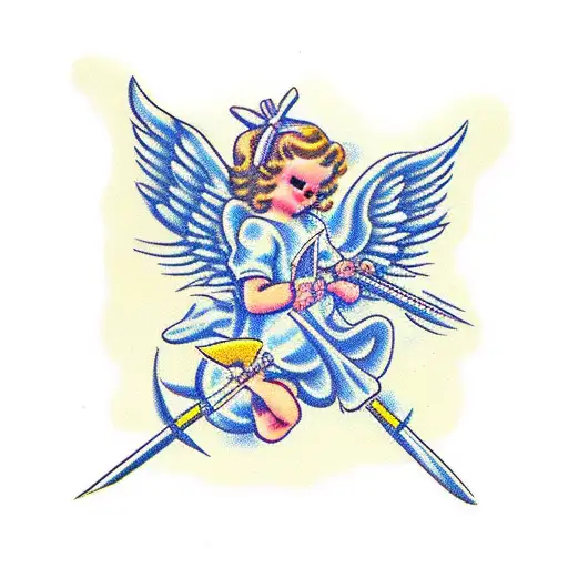 Angel With Bows And Arrow