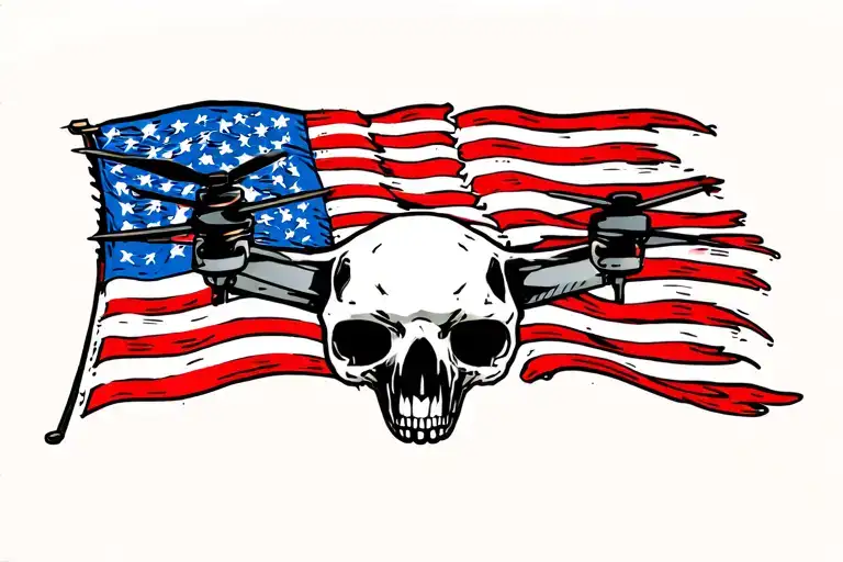 Drone With American Flag