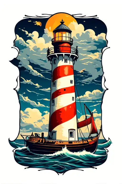 Maritim Anker Lighthouse Meer