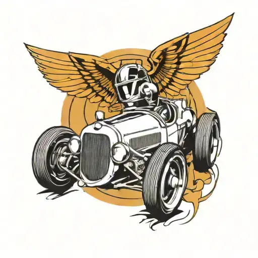 Incorporate A Sleek Racing Car Into A Music-themed Tattoo Design