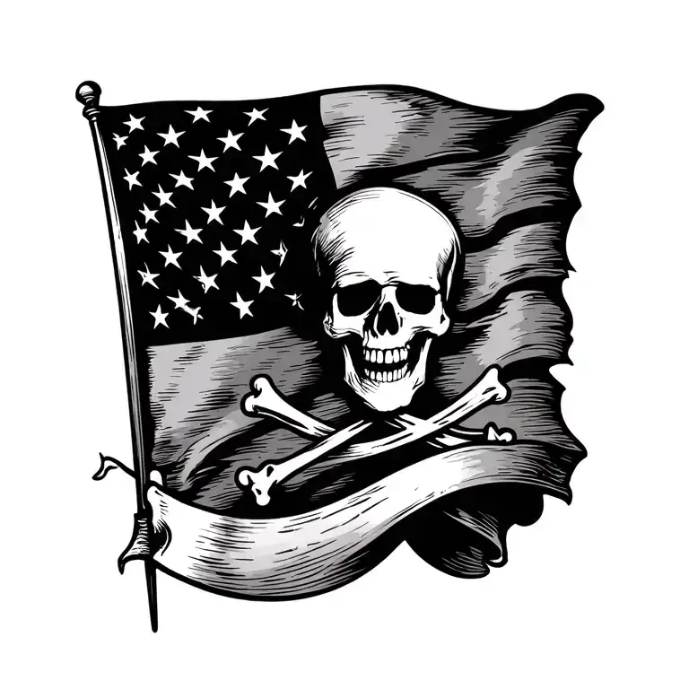 Pirate Flag Primarily Black