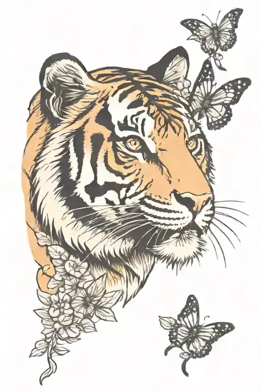 Tiger And Butterfly