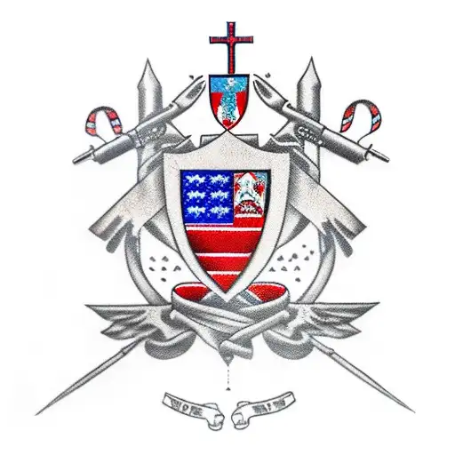 Lebanon Flag And Catholic Cross