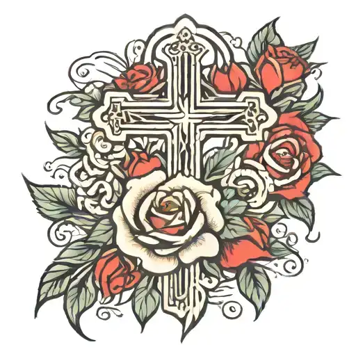 Cross And Roses