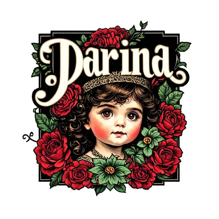 Tattoo With The Name Of The Child Darina