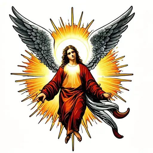 Angel Gabriel With A Sun Shining