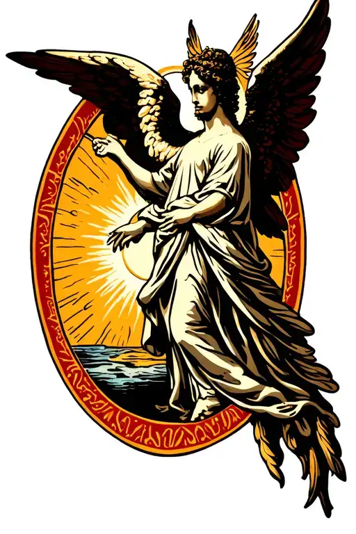 Angel Gabriel With Sun Shining