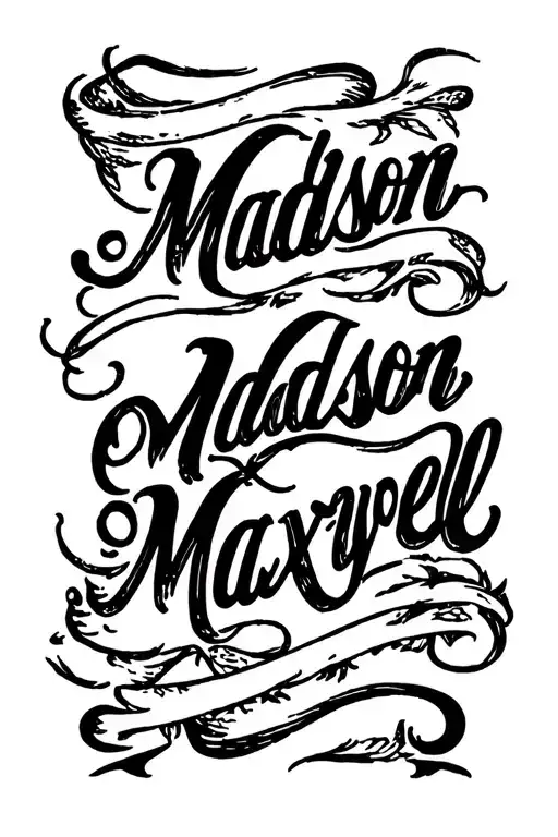 Names Matt Madison Mayson Maxwell Written In Cursive