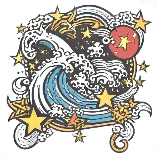 Stars And Waves Crashing