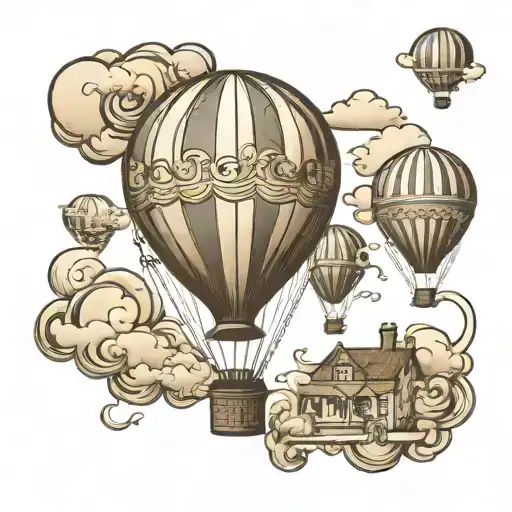 Hot Air Balloon Floating