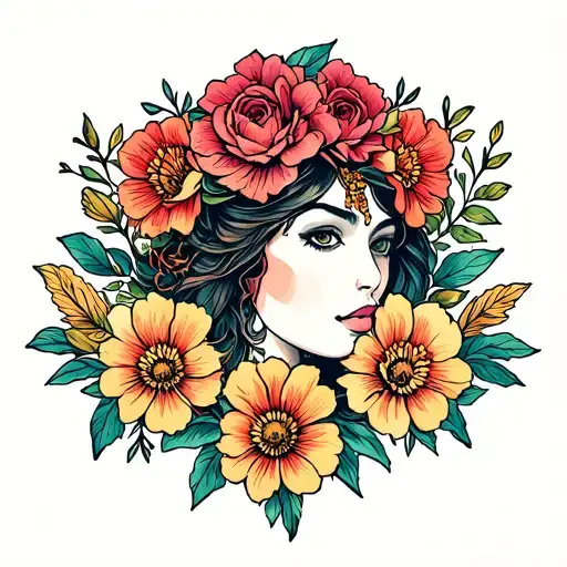 Escorpio And Flowers Surrounding