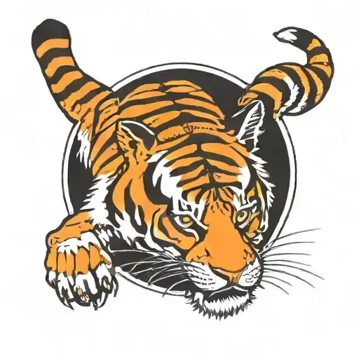 Tiger Laying On Its Back Playing Witha Ball Of Yarn