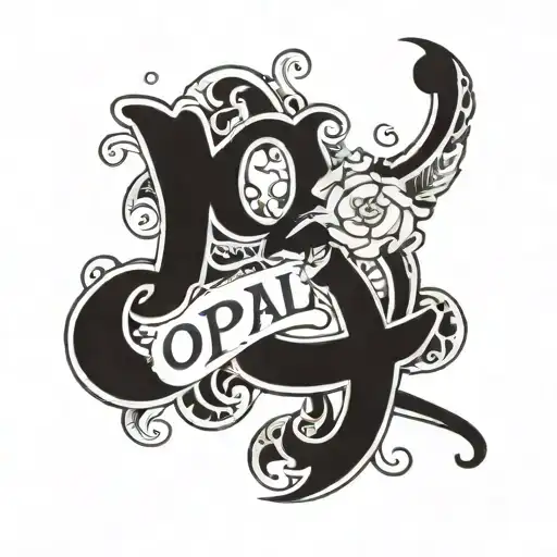 The Word Opal Written In Calligraphy Style