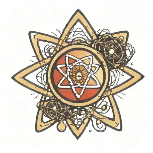 Atom With Radiation Symbol As The Nucleus