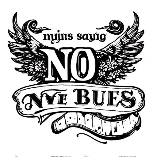 Gothic Text Saying No Buses