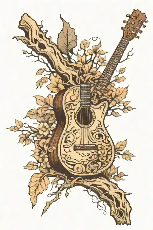 Guitar Made From Tree Roots And Vinwa