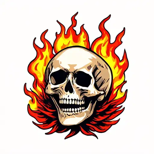 Skulls With Fire