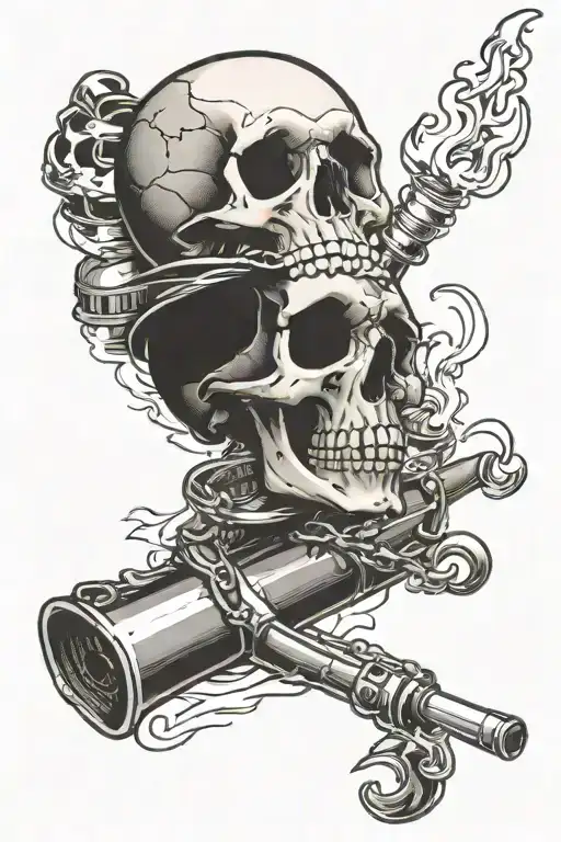 Skull Smoking A Bullet Bill
