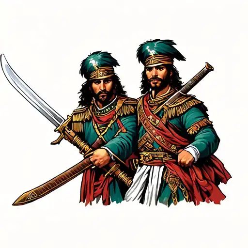 Moroccan Traditionnel Soldier With A Sword