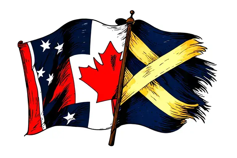 Canada And Scotland Flags