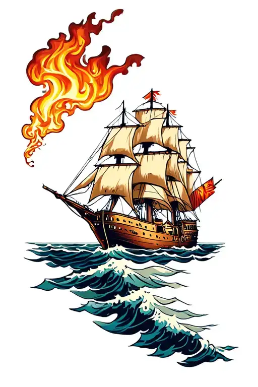 Burning Clipper Ships