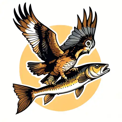 Owl Flying Around With A Catfish