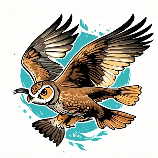 Owl Flying Around With A Catfish