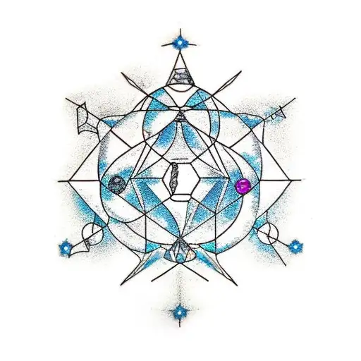 Pisces Constellation Formed By Hexagonal Computer Circuitry