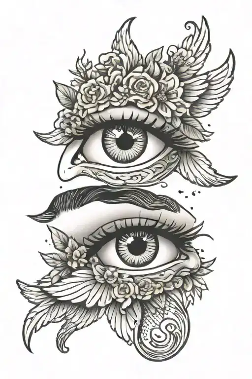 Woman Eye With Angels