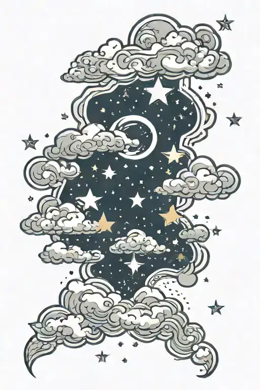 Clouds With Stars Around It