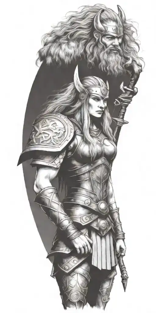 Thor And Viking Female Warrior